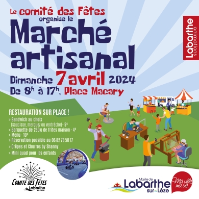 ANIMATIONS - MARCHE ARTISANAL - DIMANCHE 7 AVRIL - PLACE MACARY