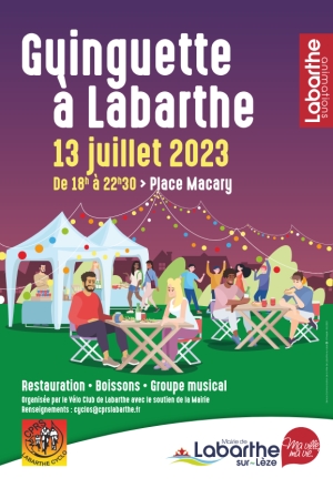 Guinguette à Labarthe - 13 juillet à partir de 18h - place Macary