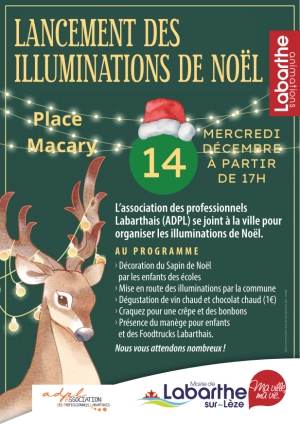 Lancement des illuminations de Noël - mercredi 14 décembre à 17h