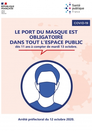 Port du masque obligatoire dans tout l&#039;espace public