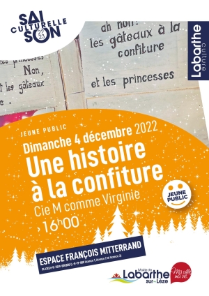 Prochain spectacle: Une histoire à la confiture, dimanche 4 décembre