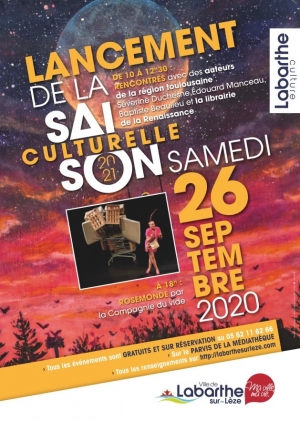 Samedi 26 septembre: lancement de la Saison culturelle 2020/21