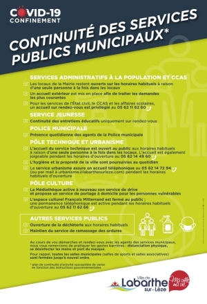 Continuité des services publics municipaux pendant le confinement