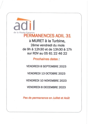 Permances ADIL 31 à Muret à la Turbine