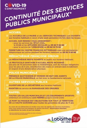 Continuité des services municipaux