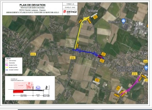 Information déviation - carrefour chemin de Mascarou et chemin de Lanassé