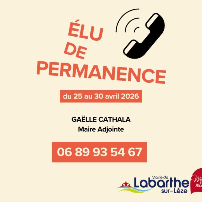 PERMANENCE SEMAINE 25 AVRIL