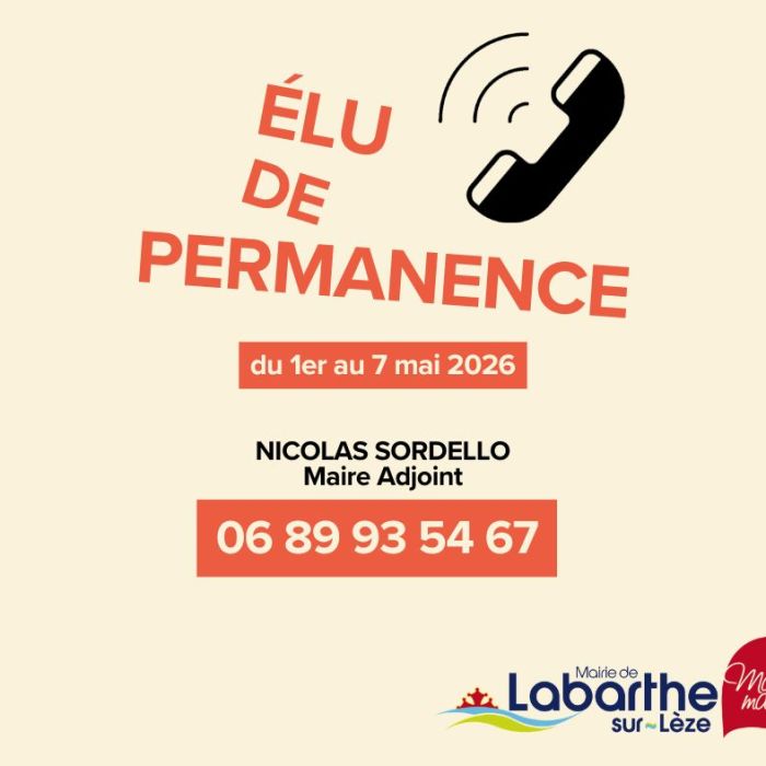 PERMANENCE SEMAINE 1ER MAI