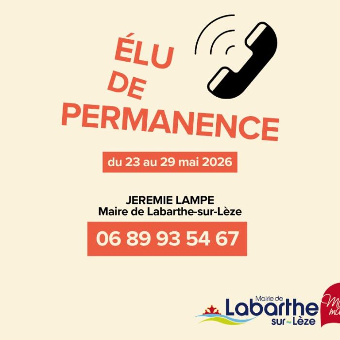 PERMANENCE SEMAINE 23 MAI