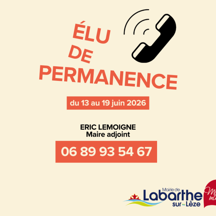 PERMANENCE SEMAINE 13 JUIN