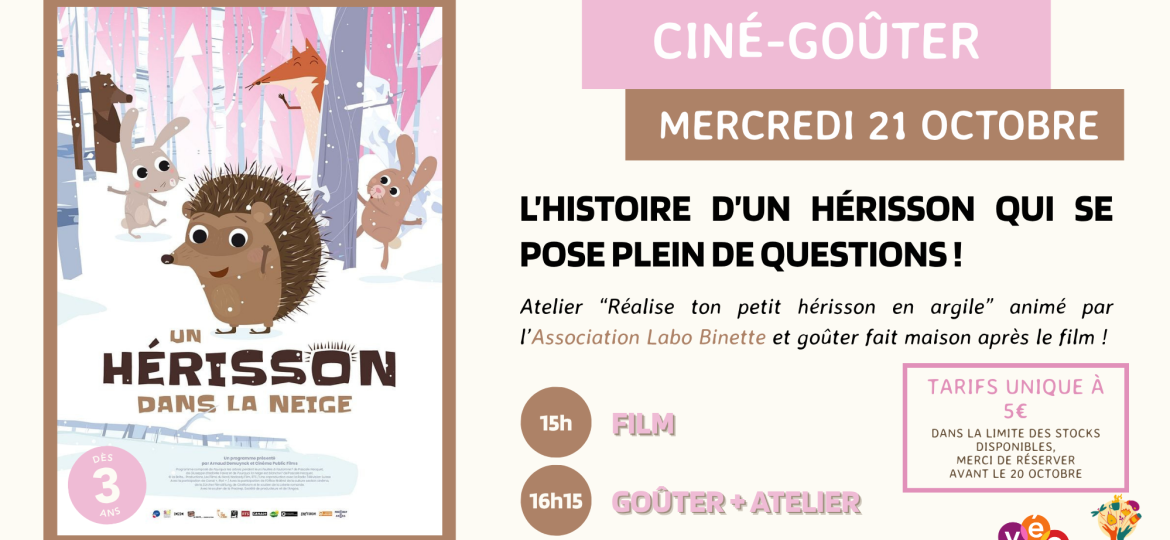 Ciné-goûter Un hérisson dans la neige - Format carton FLAT